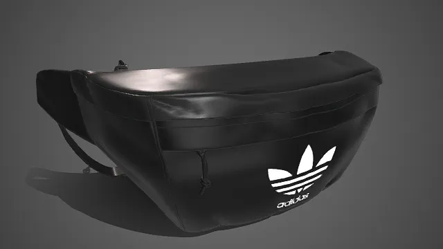 阿迪达斯  三叶草系列  黑色腰包  哑光皮质  简约  实用性  时尚