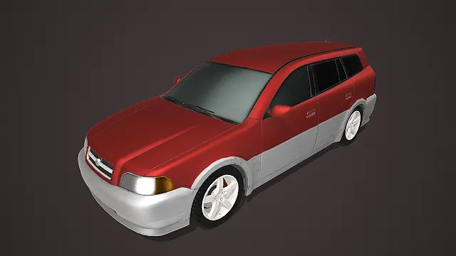 红银双色旅行版家用轿车 3D 模型