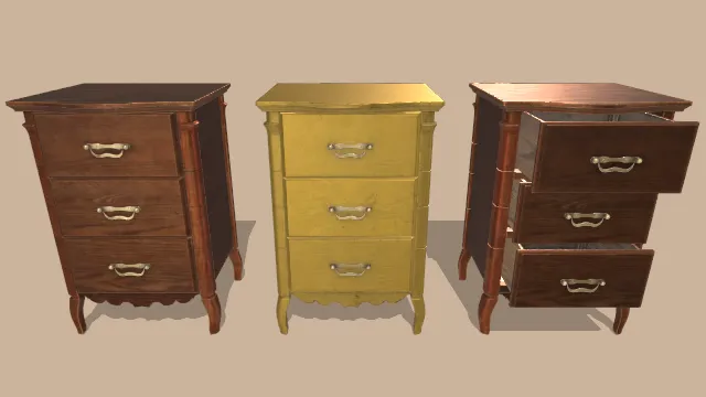 复古简单木制抽屉桌矮低柜子床头柜