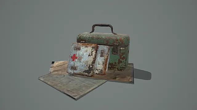 末日大小锈蚀急救箱组合3D模型