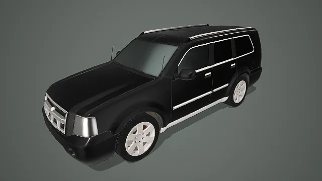 黑色大型 SUV 家用越野车 3D 模型