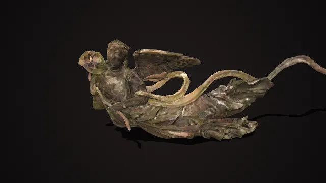 古风风格  木质飞仙雕塑  风化质感  仙女人形  古木色泽  复古  中式装饰