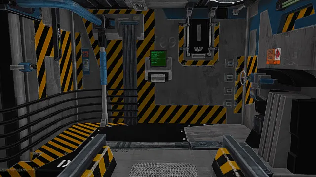 赛博工业风格危险操作间模型