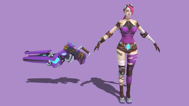 赛博朋克  女枪手角色  枪械武器  街头叛逆