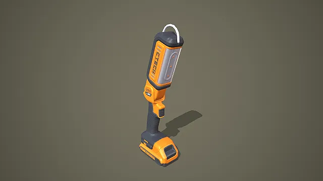 三灯珠锂电手持检修灯 3D 低多边形照明工具模型