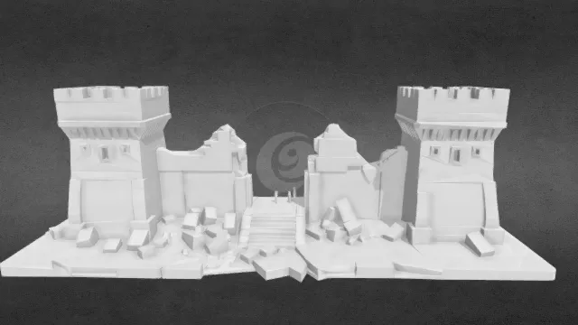 废墟城墙模型