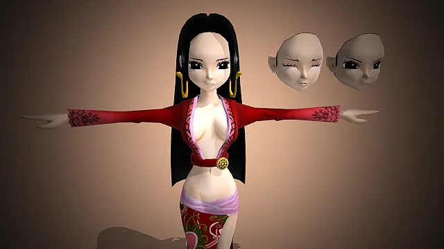 动漫《航海王》及其衍生作品中的角色，波雅·汉库克的3d模型