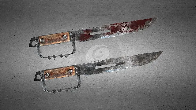 血污战术短刀  废土改装刀具  近战武器  镂空刀身