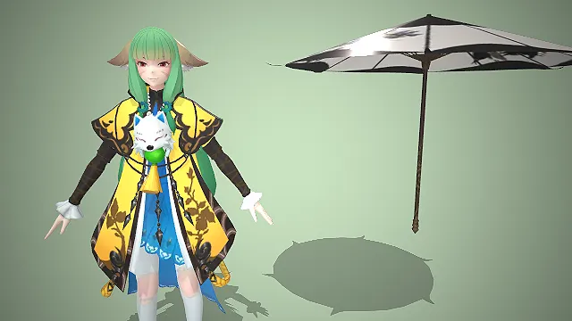 涂山容容  狐妖小红娘  油纸伞  狐妖玩偶  绿发狐耳