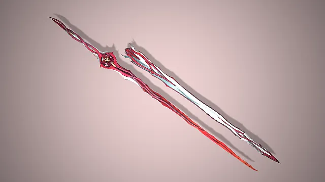 血棘双生长剑  暗黑奇幻风  尖锐刺刃  武器模型