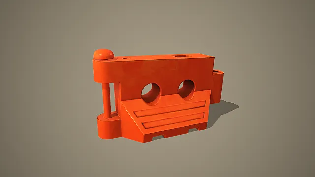 橙色市政水马 3D 道路施工隔离道具模型