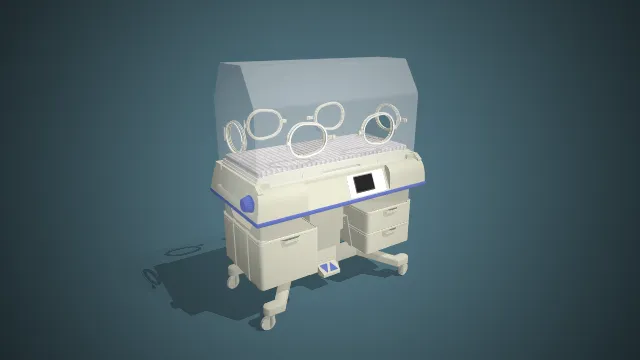 一台婴儿保温箱的3D模型