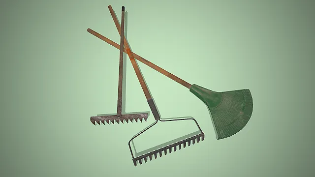 园艺耙具组  做旧磨损  复古风格  田园风