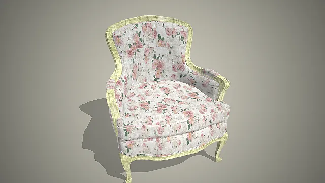 单人扶手椅  弧形靠背  室内家具  田园复古风