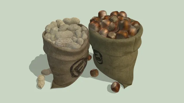 满满一袋花生栗子带壳坚果