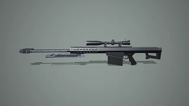 带高倍镜重型反器材狙击步枪 3D 模型 军事枪械道具