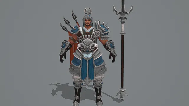 银蓝锐将·悍勇型古风先锋战铠套装