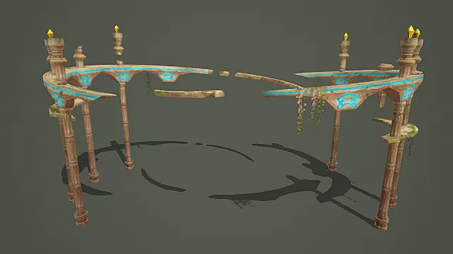 奇幻魔导残拱场景游戏场景模型