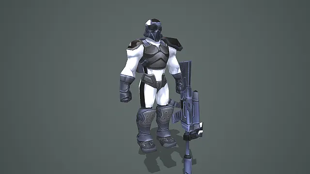 科幻人族机枪兵士兵 3D 模型 星际题材作战单位角色素材