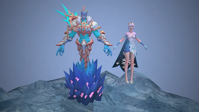 王者荣耀干将莫邪  冰霜恋舞曲  冰雪主题  童话风