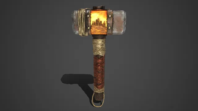 奇幻  战锤  金属块  熔岩  皮革  金属绑绳  魔法元素  中世纪  