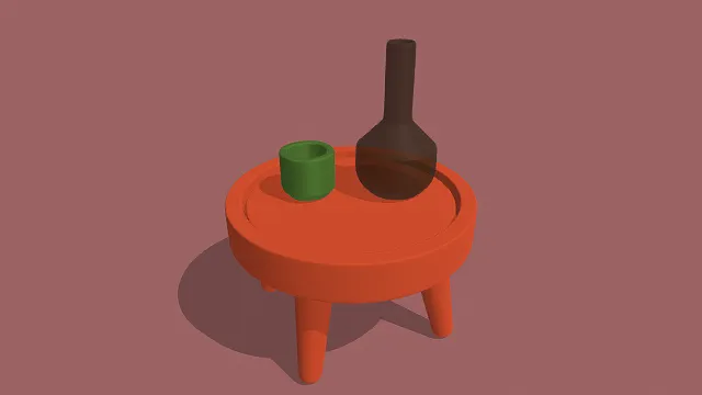 3D卡通风格Q版家居小景模型，创意设计（3D家居、卡通风格、简约时尚风，家居装饰主题）