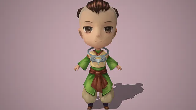 现代游戏角色小孩写实卡通3D模型