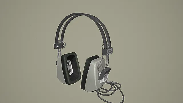 废土复古风格老式立体声耳机道具3D模型