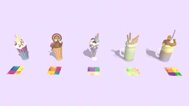 玻璃杯子装有冰淇淋甜点食物