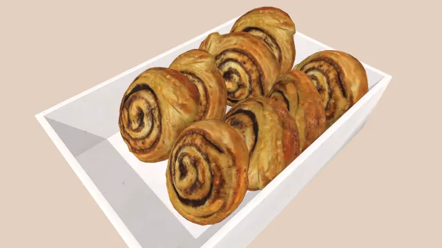 盒子装的肉桂糕点甜点面包食物