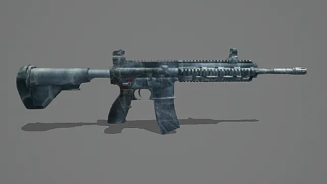 战术迷彩风突击步枪3D模型