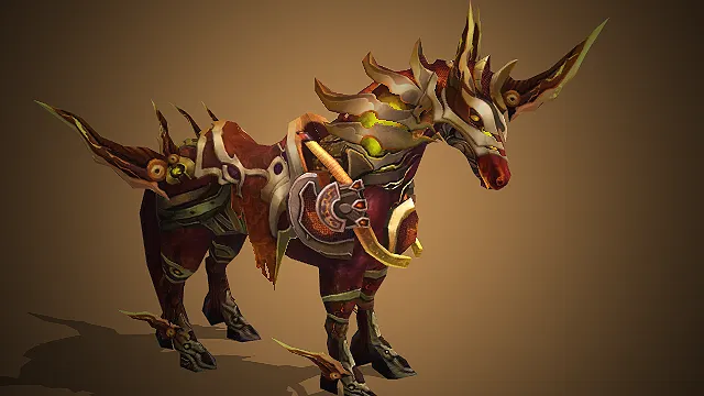 战驹  鎏金装甲  3D 游戏模型  独角兽  坐骑