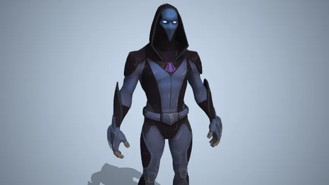 男士蓝色兜帽紧身衣战斗服