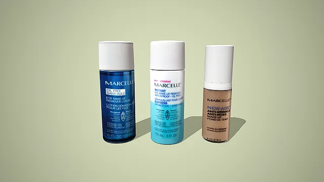 写实风格 Marcelle 粉底液与卸妆液组合 3D 美妆护肤道具模型