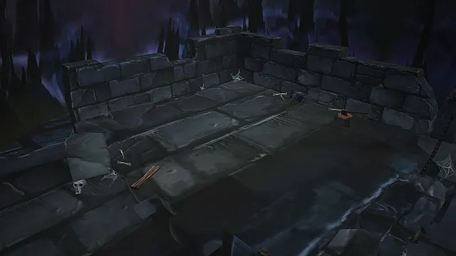 一个暗黑哥特风格的3D废弃遗迹场景模型