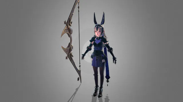 游戏模型 人物模型 精灵 月亮女神 游戏皮肤