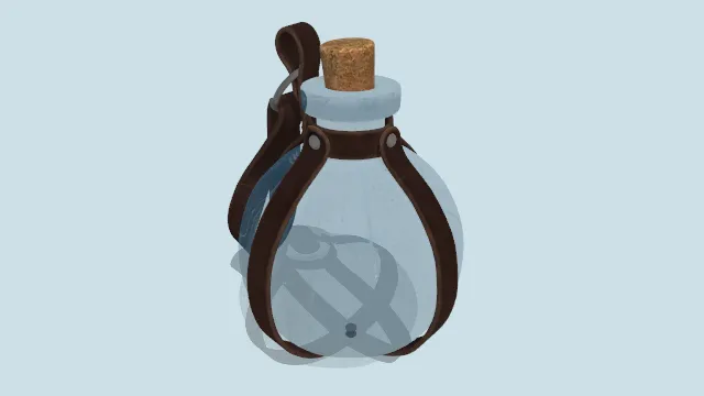 小瓶子玻璃材质皮质带子包裹固定