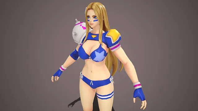 橄榄球  蓝色运动装  金发  运动风格  游戏角色设计  运动员  活力灵动