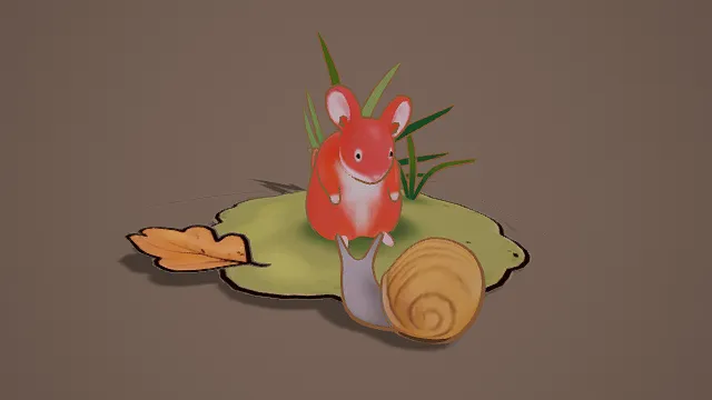 3D卡通风萌系小动物场景模型，创意设计（3D萌系场景、卡通风格、可爱治愈、自然萌系、童话场景）