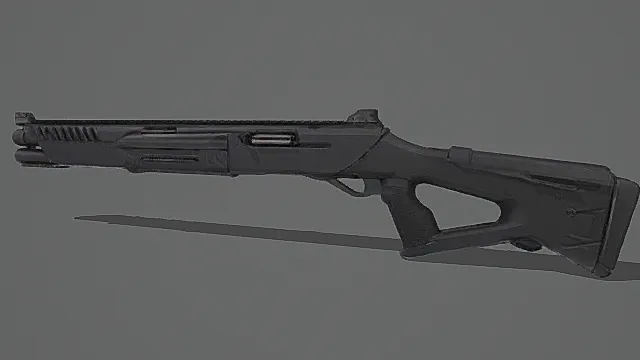 现代战术风无托式霰弹枪3D模型