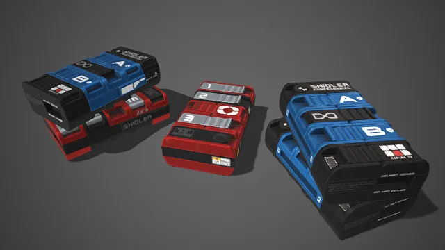 专业电子装置  SHIDLER  红蓝电子模块  科技感  金属部件  模块化  标识化