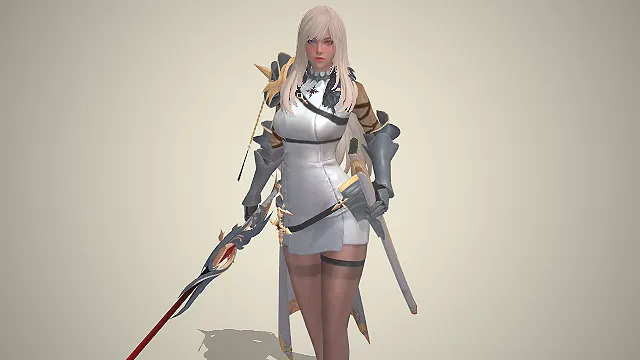 女骑士  银发御姐  骑士团  白裙铠甲