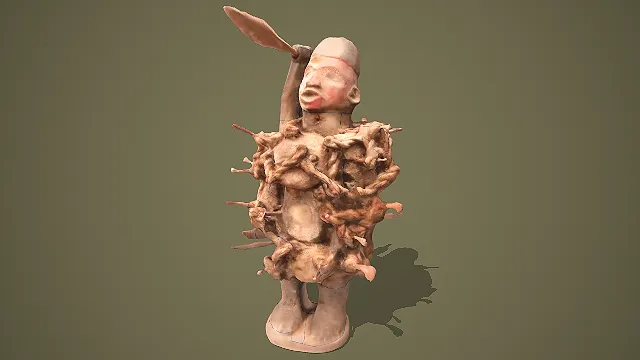 民俗风格魁星踢斗主题木雕造像 3D 模型