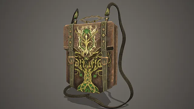奇幻风树纹装饰背包模型