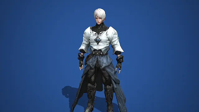 银白束袖蓝纹轻甲儒雅战将：沧澜玉曜模型