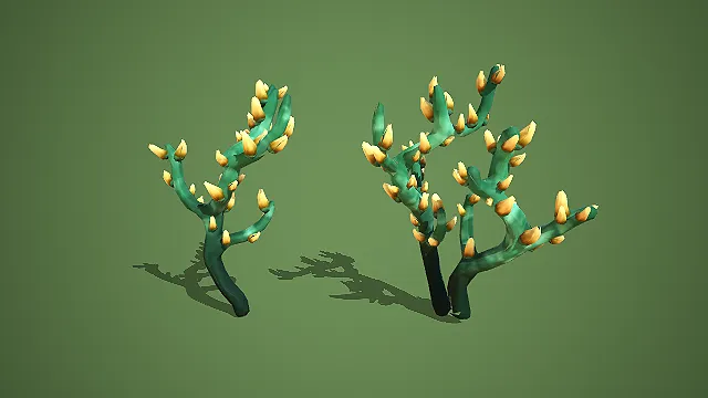 枝状带芽植形石组合奇幻场景装饰模型