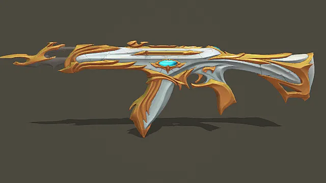 奇幻圣辉风金白晶核步枪3D模型