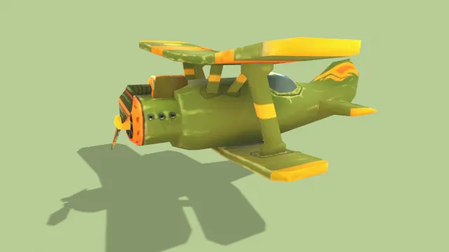 卡通风格飞机滑翔翼战斗机动画飞翔