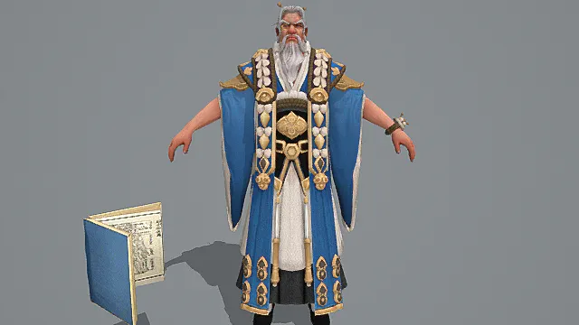 蓝袍道尊·仙雅型古风修真宗师套装