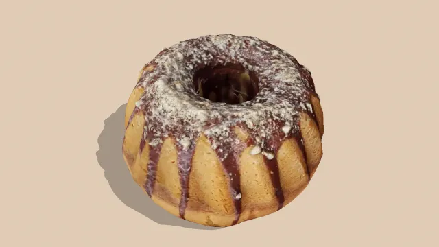 裹满巧克力酱的布丁甜品